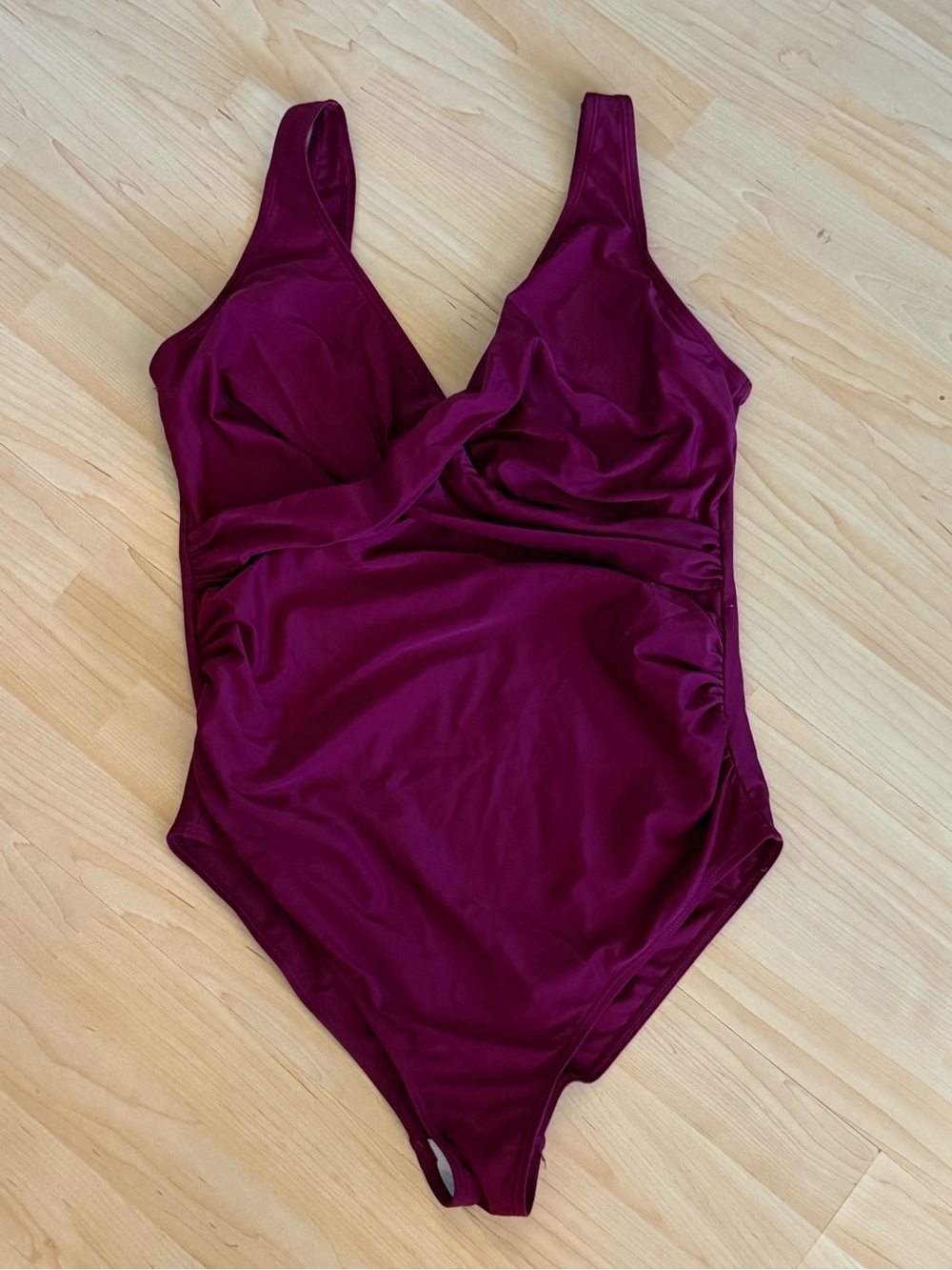 Plum V-Neck One-Piece Swimsuit maternity